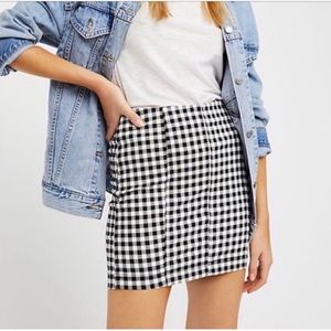 Free people black and white checkered skirt